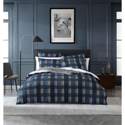 Private Collection Tobin Ink Yarn Dyed Jacquard Quilt Cover Set | King Bed | Ink